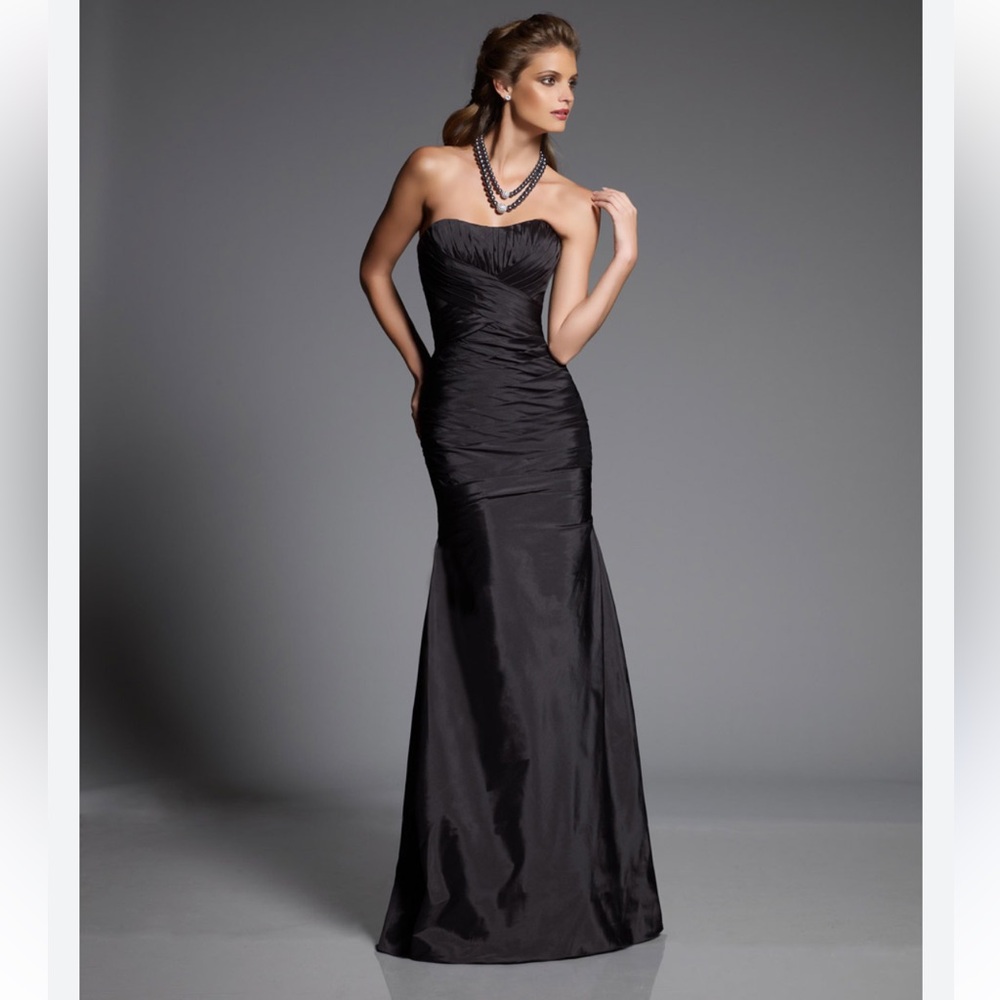 Angelina Faccenda Black Strapless Bridesmaid Dress‎ C28